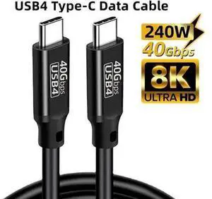 1.6FT USB4 Cable, 40Gbps Data, 8K@60Hz Video, 240W PD Fast Charging Cable, Thunderbolt 4, PD3.1 & QC4.0 Compatible for Laptop, Mac, Phone, SSD 1.6FT USB4 Cable, 40Gbps Data, 8K@60Hz Video, 240W PD Fast Charging Cable, Thunderbolt 4, PD3.1 & QC4.0 Compatible for Laptop, Mac, Phone, SSD