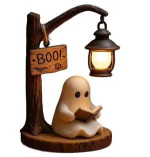 Cute Ghost Reading Lantern - Halloween Ghost Spirit Reading and Reading Book Decoration Item Cute Ghost Reading Lantern - Halloween Ghost Spirit Reading and Reading Book Decoration Item