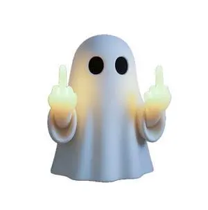 Funny Ghost LED Night Light, Cute Rebellious Ghost Lamp with Attitude for Halloween Decoration, Spooky Glow Table Lamp for Bedroom Office Bar Desktop, White Funny Ghost LED Night Light, Cute Rebellious Ghost Lamp with Attitude for Halloween Decoration, Spooky Glow Table Lamp for Bedroom Office Bar Desktop, White