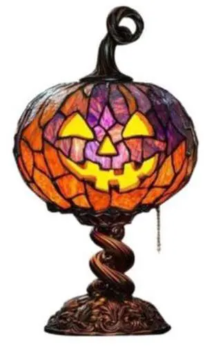 Resin Stained Halloween Pumpkin Table Lamp Resin Stained Halloween Pumpkin Table Lamp