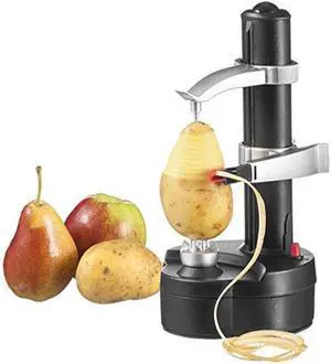 Pelador de patatas eléctrico giratorio automático de patatas Apple Fruta Vegetales Peeling Machine Acero inoxidable Cocina Peeler Tool (blanco) black Pelador de patatas eléctrico giratorio automático de patatas Apple Fruta Vegetales Peeling Machine Acero inoxidable Cocina Peeler Tool (blanco) black