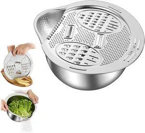 Cuenco colador para lavadora de arroz mejorado, cuenco de lavado para quinua, enjuague de acero inoxidable con escurridor lateral, colador pequeño para limpiar frutas, verduras y frijoles, colador de Cuenco colador para lavadora de arroz mejorado, cuenco de lavado para quinua, enjuague de acero inoxidable con escurridor lateral, colador pequeño para limpiar frutas, verduras y frijoles, colador de