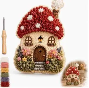 Whimsical Village 3D Fabric Poke Art Kit - A delightful 3D fabric poke art kit for kids. Cdiy Whimsical Village 3D Fabric Poke Art Kit - A delightful 3D fabric poke art kit for kids. Cdiy