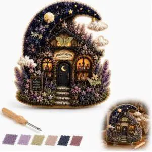Whimsical Village 3D Fabric Poke Art Kit - A delightful 3D fabric poke art kit for kids. Ddiy Whimsical Village 3D Fabric Poke Art Kit - A delightful 3D fabric poke art kit for kids. Ddiy