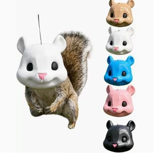 Squirrel Head Feeder - Hanging Animal Feeder with Plastic Construction white Squirrel Head Feeder - Hanging Animal Feeder with Plastic Construction white