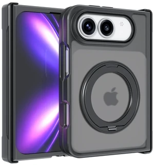 Suitable for the folding hinge of the Apple iPhone Duo phone case. The front frame is fully integrated with the hard back panel and soft bezel. It features a 360-degree rotating stand. Sanded black Suitable for the folding hinge of the Apple iPhone Duo phone case. The front frame is fully integrated with the hard back panel and soft bezel. It features a 360-degree rotating stand. Sanded black