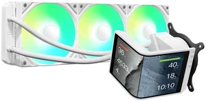 TRYX Panorama SE 360 ARGB White 360mm AIO Rotatable 6.67'' AMOLED Curved Screen 3D Anamorphic Effect Customizable AIO Cooler 360mm White Asetek Adela 280w TDP Intel LGA 1851/1700/1200/115X AMD AM5/AM4 TRYX Panorama SE 360 ARGB White 360mm AIO Rotatable 6.67'' AMOLED Curved Screen 3D Anamorphic Effect Customizable AIO Cooler 360mm White Asetek Adela 280w TDP Intel LGA 1851/1700/1200/115X AMD AM5/AM4