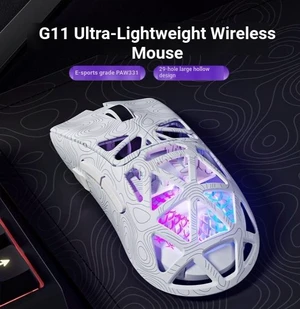 FURYCUBE G11 Wireless Gaming Bluetooth Tri-mode PAW3311 Lightweight Hollow Design RGB Mouse FURYCUBE G11 Wireless Gaming Bluetooth Tri-mode PAW3311 Lightweight Hollow Design RGB Mouse