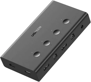UGREEN HDMI KVM Switch 4 in 1 Out 4K 60Hz USB Switcher Box Keyboard Mouse Printer Monitor Sharing Selector with USB Hub for Laptop Desktop PS4 Xbox One UGREEN HDMI KVM Switch 4 in 1 Out 4K 60Hz USB Switcher Box Keyboard Mouse Printer Monitor Sharing Selector with USB Hub for Laptop Desktop PS4 Xbox One
