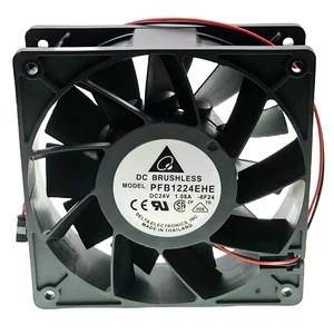 para Delta PFB1224EHE-6F24 Ventilador de enfriamiento, 24V 1.08A 21.6W 4000RPM 181.27CFM 120X120X38MM Ventilador inversor de 2 hilos para Delta PFB1224EHE-6F24 Ventilador de enfriamiento, 24V 1.08A 21.6W 4000RPM 181.27CFM 120X120X38MM Ventilador inversor de 2 hilos