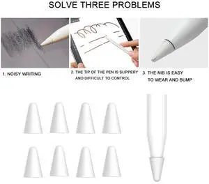 8pcs/Box Tip Cover for Pencil 2nd 1st Replacement Case (White) 8pcs/Box Tip Cover for Pencil 2nd 1st Replacement Case (White)