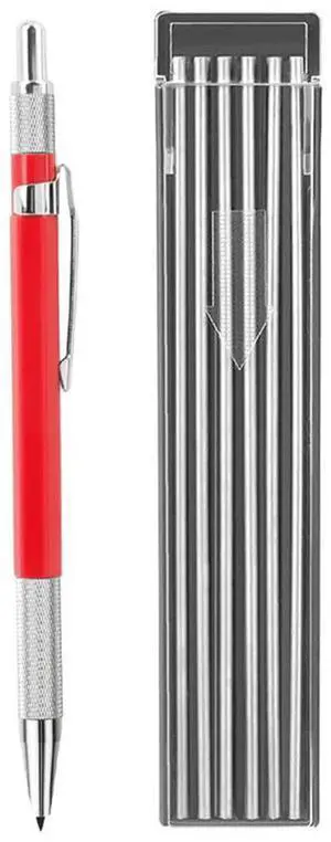 Welding Pencil with 12PCS Streak Refills Mechanical Pencil for Steel Construction Woodworking for Tube Pipe Fitter Welder Welding Pencil with 12PCS Streak Refills Mechanical Pencil for Steel Construction Woodworking for Tube Pipe Fitter Welder