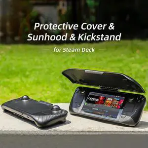 Protective Back Case with Support Stand Cooling Rear Housing Cover Shock-Absorption Sun Shield Cover for Steam Deck Accessories Protective Back Case with Support Stand Cooling Rear Housing Cover Shock-Absorption Sun Shield Cover for Steam Deck Accessories