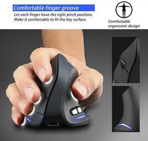 ZELOTES F-35 6 Buttons Rechargeable 2400DPI Adjustable Vertical Mouse ZELOTES F-35 6 Buttons Rechargeable 2400DPI Adjustable Vertical Mouse