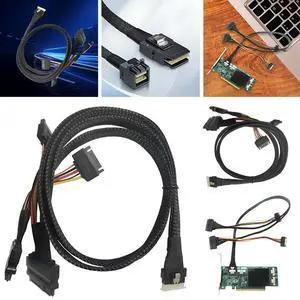 SlimSAS 8X To 2*U.2 NVMe Adapter 80CM SlimSAS Data Line SFF8654(8i) To 2*SFF-8639 NVME(U.2) Patch Cord SlimSAS 8X To 2*U.2 NVMe Adapter 80CM SlimSAS Data Line SFF8654(8i) To 2*SFF-8639 NVME(U.2) Patch Cord