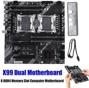 X99 Dual Mainboard 8 DDR4 Memory Slot PC Mainboard USB 3.0 USB 2.0 M.2 NVME SATA 3.0 Interface for Desktop Computer Components X99 Dual Mainboard 8 DDR4 Memory Slot PC Mainboard USB 3.0 USB 2.0 M.2 NVME SATA 3.0 Interface for Desktop Computer Components