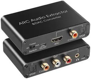 Audio Extractor 192KHz DAC Converter ARC Audio Extractor Support Digital HDMI-Compatible Audio to Analog Stereo Audio Audio Extractor 192KHz DAC Converter ARC Audio Extractor Support Digital HDMI-Compatible Audio to Analog Stereo Audio