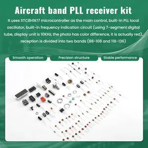 FM AM Radio Receiver FM Broadcast Aviation Band PLL Receive DIY Kit 118-136M 88-108M Digital Display FM AM Radio Receiver FM Broadcast Aviation Band PLL Receive DIY Kit 118-136M 88-108M Digital Display