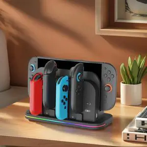 For NS2 Charger Console Cooler Base with RGB Light External Game Console Stand Heat Dissipation Fan Gift for Friends For NS2 Charger Console Cooler Base with RGB Light External Game Console Stand Heat Dissipation Fan Gift for Friends