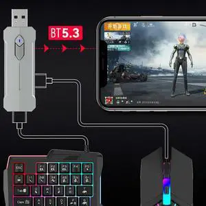 5 in 1 Mobile Controller Gaming Keyboard Mouse Converter for PUBG Wired RGB Backlit Keyboard with Wrist Rest for Android System 5 in 1 Mobile Controller Gaming Keyboard Mouse Converter for PUBG Wired RGB Backlit Keyboard with Wrist Rest for Android System