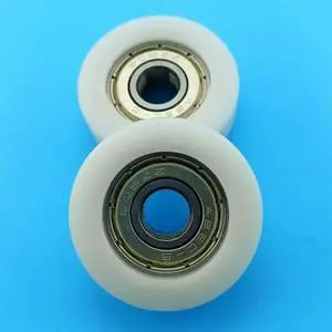 1pc 8*32*12mm Embedded 608zz Bearing, Wrapped Rubber, POM/ Nylon Bearing Pulley, Flat Roller Pulley Wheel 1pc 8*32*12mm Embedded 608zz Bearing, Wrapped Rubber, POM/ Nylon Bearing Pulley, Flat Roller Pulley Wheel
