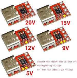100W 5A TYPE-C Decoy Trigger Adapter Connection QC4 Charge Charging Notebook Module PD 2.0 3.0 QC4 QC5 to 5V 9V 12V 15V 20V DC 100W 5A TYPE-C Decoy Trigger Adapter Connection QC4 Charge Charging Notebook Module PD 2.0 3.0 QC4 QC5 to 5V 9V 12V 15V 20V DC
