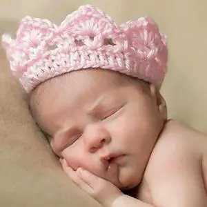Crown Photography Hat Pink Handmade Crochet Knit Elastic Breathable Photo Prop 0-6 Months Photo Props Crown Photography Hat Pink Handmade Crochet Knit Elastic Breathable Photo Prop 0-6 Months Photo Props