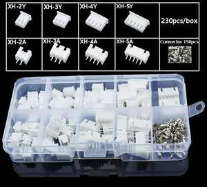 230Pcs XH2.54 PH2.0 2p 3p 4p 5 Pin 2.54mm 2.0mm Pitch Terminal Kit JST Connector Wire Connectors Adaptor Box Packing 230Pcs XH2.54 PH2.0 2p 3p 4p 5 Pin 2.54mm 2.0mm Pitch Terminal Kit JST Connector Wire Connectors Adaptor Box Packing