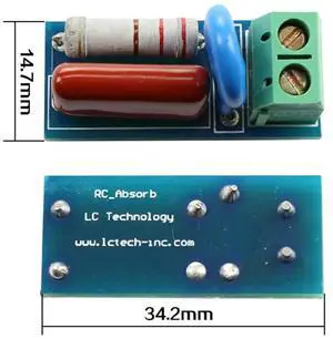 Relay Module RC Absorption Snubber Circuit Module Contact Protection Circuit Resistance Surge Anti-interference Relay Module RC Absorption Snubber Circuit Module Contact Protection Circuit Resistance Surge Anti-interference