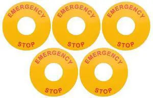 5Pcs Emergency Stop Warning Decals Heavy-Duty PP Synthetic Paper High-Visibility Electrical Safety Stickers for Machinery 5Pcs Emergency Stop Warning Decals Heavy-Duty PP Synthetic Paper High-Visibility Electrical Safety Stickers for Machinery
