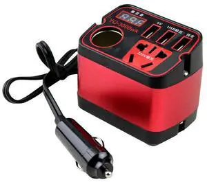 1pc Auto Inverter Travel Inverter Built-in Protection Features Black Red DC To AC Adapter Travel Friendly Power Inverter 1pc Auto Inverter Travel Inverter Built-in Protection Features Black Red DC To AC Adapter Travel Friendly Power Inverter