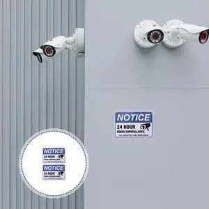 2Pcs Monitored Warning Stickers Premium Adhesive Video Surveillance Decals Security Warning Sticker for Public Places Shops 2Pcs Monitored Warning Stickers Premium Adhesive Video Surveillance Decals Security Warning Sticker for Public Places Shops