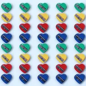 40Pcs Heart Shape Manual Pencil Sharpeners Premium ABS l Construction Compact Mini Sharpener for Colored Pencils Crayons 40Pcs Heart Shape Manual Pencil Sharpeners Premium ABS l Construction Compact Mini Sharpener for Colored Pencils Crayons