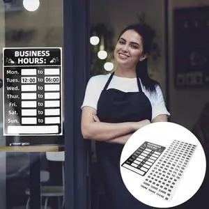 1Set Business Hours Sign PVC Sticker Easy to Use for Shop Glass Door Store Operation Hours Opening and Closing Time el 1Set Business Hours Sign PVC Sticker Easy to Use for Shop Glass Door Store Operation Hours Opening and Closing Time el