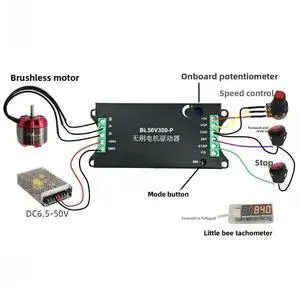 300W No Hall Motor Speed Controller DC6.5-50V Brushless Motor Driver Module l Shell Fan Water Pump Model Aircraft Controller 300W No Hall Motor Speed Controller DC6.5-50V Brushless Motor Driver Module l Shell Fan Water Pump Model Aircraft Controller