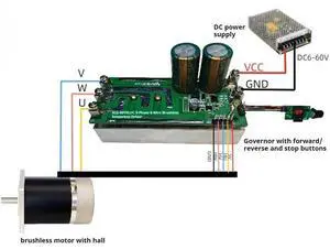 DC6-60V Motor Forward and Reverse Controller BLDC Brushless Motor Driver Module with Hall 750W High-power Motor Speed Regulator DC6-60V Motor Forward and Reverse Controller BLDC Brushless Motor Driver Module with Hall 750W High-power Motor Speed Regulator