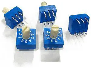 5pcs/pack DC 24V Code Switch ERD110RS 10 bit 0-9 3:3 Rotary Encoder Switch with Handle 25mA Encoding Switch 10x10mm Module 5pcs/pack DC 24V Code Switch ERD110RS 10 bit 0-9 3:3 Rotary Encoder Switch with Handle 25mA Encoding Switch 10x10mm Module