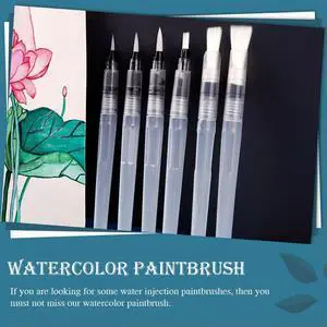 6Pcs Water Brush Pens Transparent Body Water Injection Paintbrush for Watercolor Oil Painting Drawing Brush 6Pcs Water Brush Pens Transparent Body Water Injection Paintbrush for Watercolor Oil Painting Drawing Brush