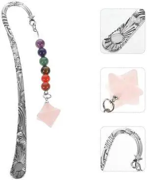Stone Pendant l Bookmark Vintage Hollow Design Lightweight For Book Lovers Readers Students Teachers Women Stone Pendant l Bookmark Vintage Hollow Design Lightweight For Book Lovers Readers Students Teachers Women