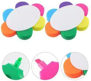 2Pcs Petal Shape Fluorescent Highlighter Pen Smooth Writing No Ink Leakage Bright Colors for Students Artists Watercolor 2Pcs Petal Shape Fluorescent Highlighter Pen Smooth Writing No Ink Leakage Bright Colors for Students Artists Watercolor