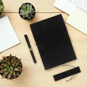 Black A5 Fabric Book Sleeve Protective Cover Washable Cloth Notebook Case Dustproof Diary Sleeve Book Protector for Work School Black A5 Fabric Book Sleeve Protective Cover Washable Cloth Notebook Case Dustproof Diary Sleeve Book Protector for Work School