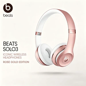 Beats Solo3 Wireless Headphones, Rose Gold, On-Ear Bluetooth Audio, Apple W1 Chip, 40H Battery Life, Fast Fuel Charging, Adjustable Headband, Cushioned Ear Cups, Built-In Mic, Deep Bass Sound for Musi Beats Solo3 Wireless Headphones, Rose Gold, On-Ear Bluetooth Audio, Apple W1 Chip, 40H Battery Life, Fast Fuel Charging, Adjustable Headband, Cushioned Ear Cups, Built-In Mic, Deep Bass Sound for Musi