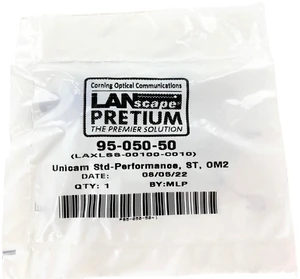 Corning 95-050-50 UniCam ST-Compatible 50 µm Multimode OM2 Fiber Optic Connector, Black Corning 95-050-50 UniCam ST-Compatible 50 µm Multimode OM2 Fiber Optic Connector, Black