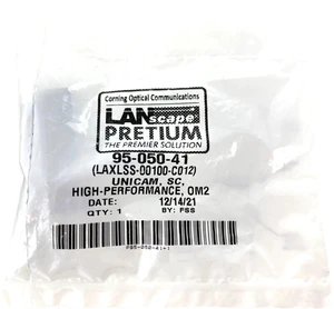 Corning 95-050-41 UniCam SC 50 µm Multimode OM2 Fiber Optic Connector, Black Corning 95-050-41 UniCam SC 50 µm Multimode OM2 Fiber Optic Connector, Black