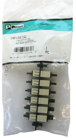 Panduit FAP12WEISC Opticom Fiber Adapter Panel, 12 SC Simplex OM1 Multimode Adapters, Electric Ivory, Phosphor Bronze Sleeves Panduit FAP12WEISC Opticom Fiber Adapter Panel, 12 SC Simplex OM1 Multimode Adapters, Electric Ivory, Phosphor Bronze Sleeves
