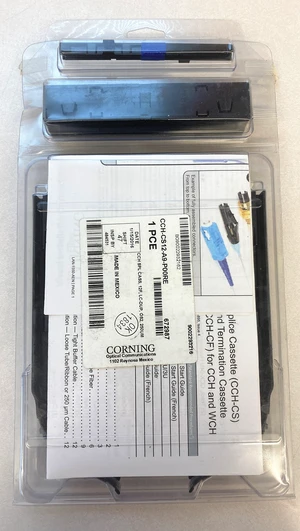 Corning CCH-CS12-A9-P00RE CCH 12-Fiber LC UPC Duplex OS2 Pigtailed Splice Cassette Corning CCH-CS12-A9-P00RE CCH 12-Fiber LC UPC Duplex OS2 Pigtailed Splice Cassette