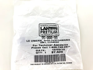 Corning 95-000-99 Unicam LC OM1 Multimode 62.5 High Performance Pretium Fiber Optic Connector Corning 95-000-99 Unicam LC OM1 Multimode 62.5 High Performance Pretium Fiber Optic Connector