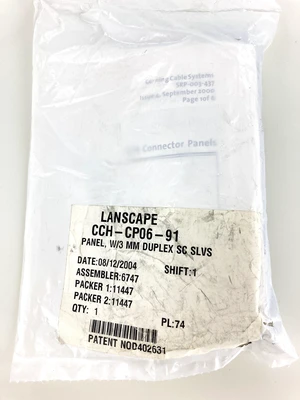 Corning CCH-CP06-91 Closet Connector Housing Panel with 3 SC Duplex OM1 Multimode 62.5um Adapters Corning CCH-CP06-91 Closet Connector Housing Panel with 3 SC Duplex OM1 Multimode 62.5um Adapters