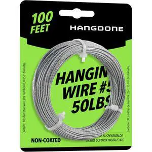 Picture Hanging Wire #5 50lbs Capacity 100ft 16 Gauge Non-Coated Steel | Flexible & Heavy-Duty | for Frames, Mirrors & Wall Décor Picture Hanging Wire #5 50lbs Capacity 100ft 16 Gauge Non-Coated Steel | Flexible & Heavy-Duty | for Frames, Mirrors & Wall Décor