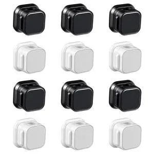 Magnetic Cord Organizer, 12 Pack (6 Black + 6 White), Strong Adhesive Cable Management Clips for Desk, Nightstand, Office & Car Magnetic Cord Organizer, 12 Pack (6 Black + 6 White), Strong Adhesive Cable Management Clips for Desk, Nightstand, Office & Car